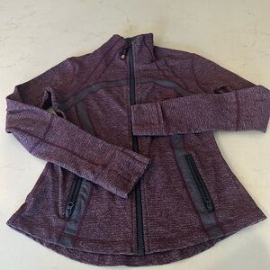 Lululemon Define Jacket Size 8 heathered stripe burgundy/gray